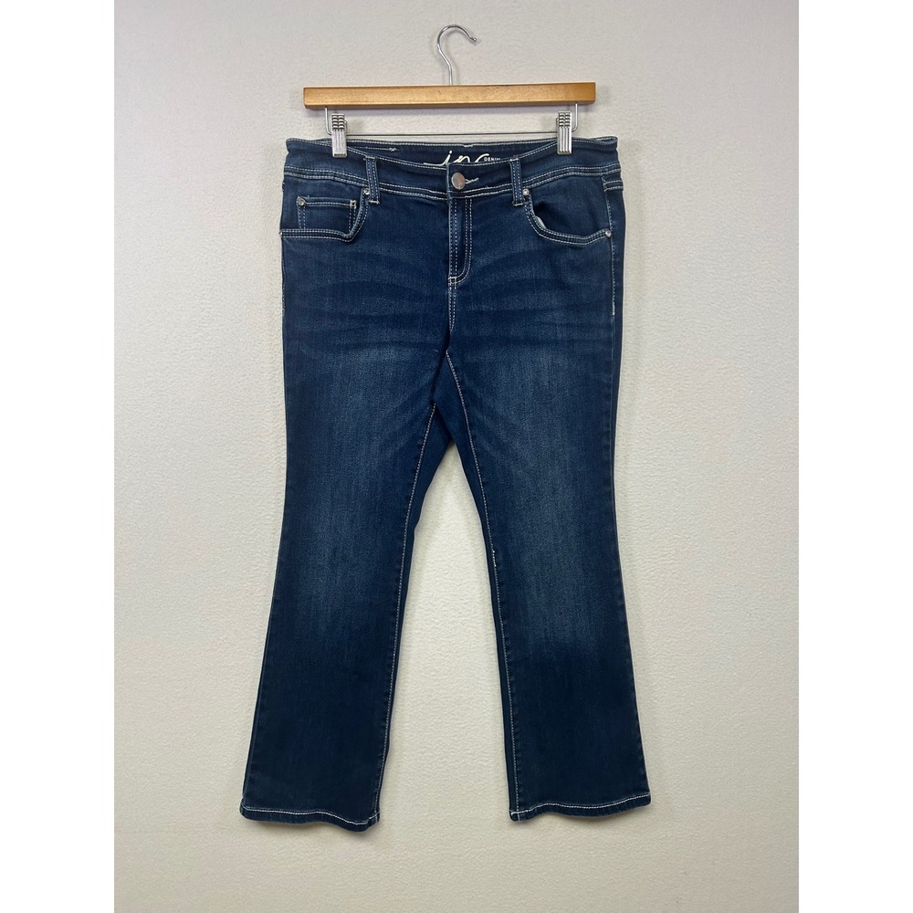 INC International Concepts Y2K Western Women 10PS Dark Wash Bootcut Jeans
